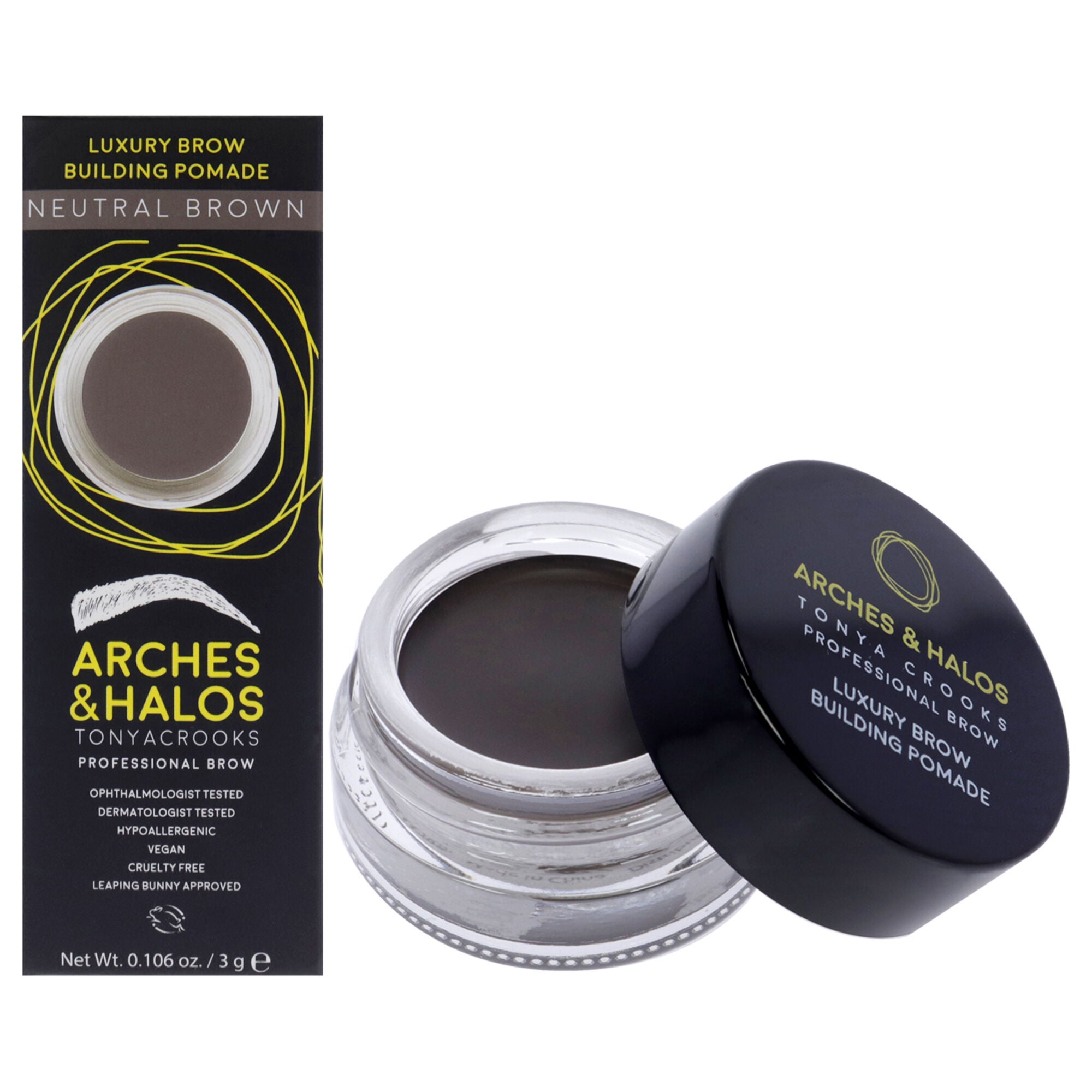 Luxury Brow Buiding Pomade - Neutral Brown by Arches and Halos for Women - 0.106 oz Pomade, See Description, hi-res image number 0