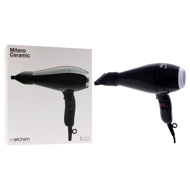 Milano Ceramic Hair Dryer - Black-Silver by Elchim for Unisex - 1 Pc Hair Dryer, See Description, alternate image number 2