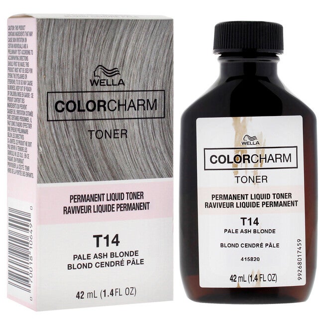 Color Charm Permanent Liquid Toner - T14 Pale Ash Blonde by Wella for Unisex - 1.4 oz Toner, NA, alternate image number null