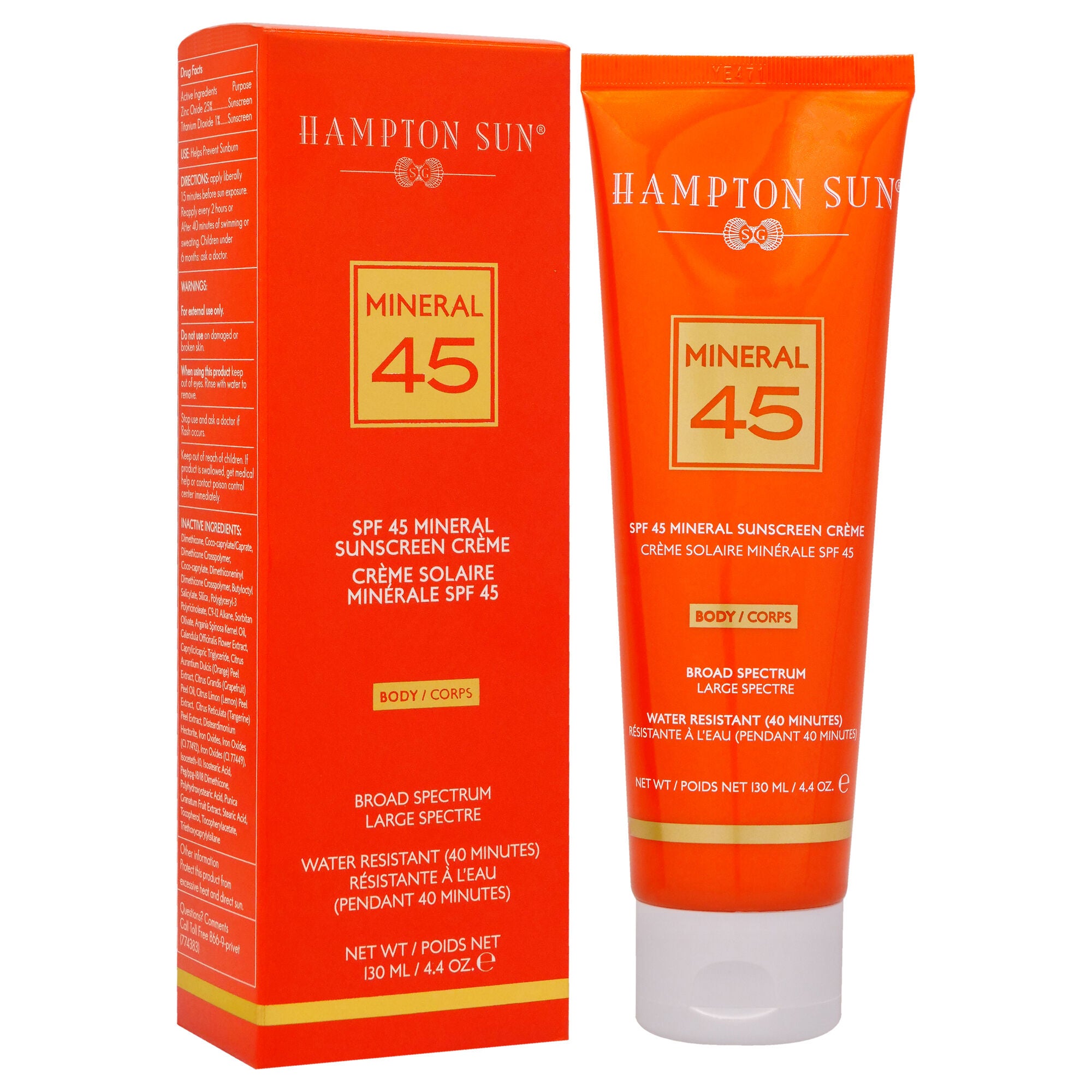 Mineral Sunscreen Creme for Body SPF 45 by Hampton Sun for Unisex - 4.4 oz Sunscreen, See Description, alternate image number 2