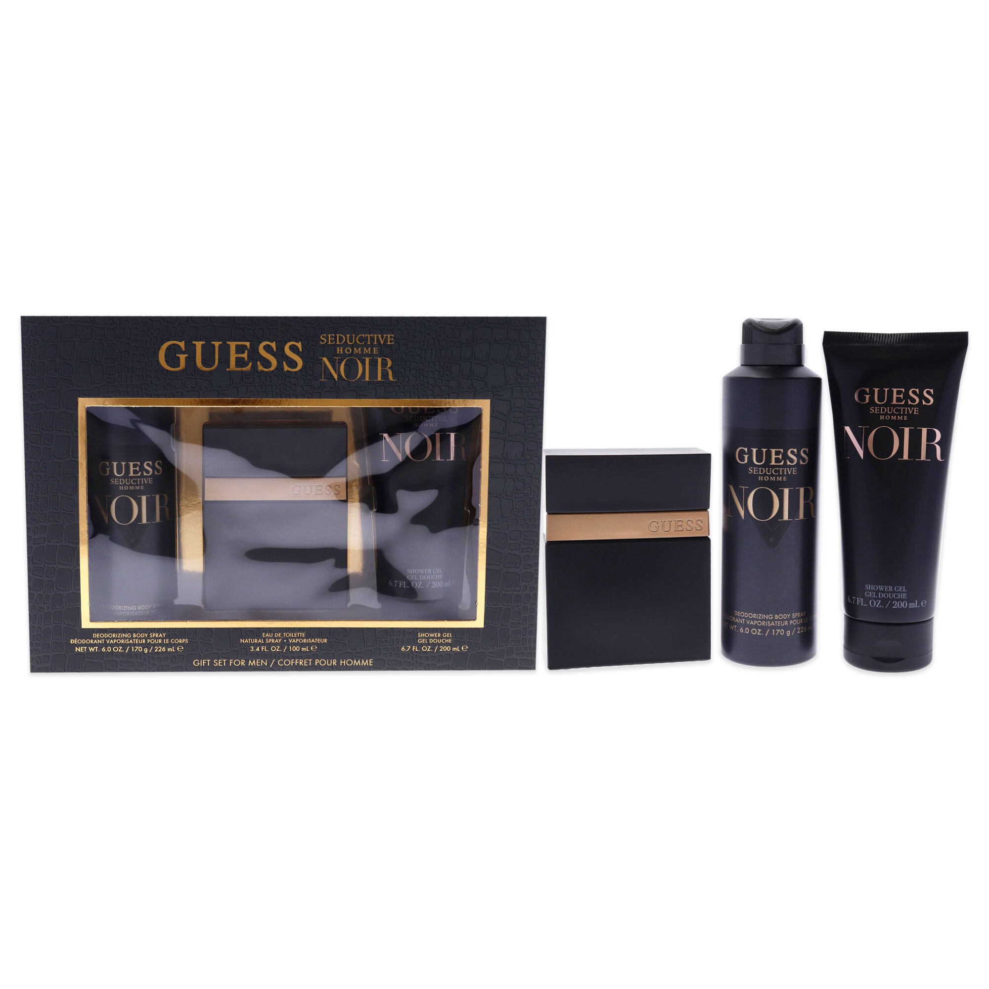 Guess Seductive Home Noir by Guess for Men - 3 Pc Gift Set 3.4oz EDT Spray, 6oz Deodorizing Body Spray, 6.7oz Shower Gel, , alternate image number 4