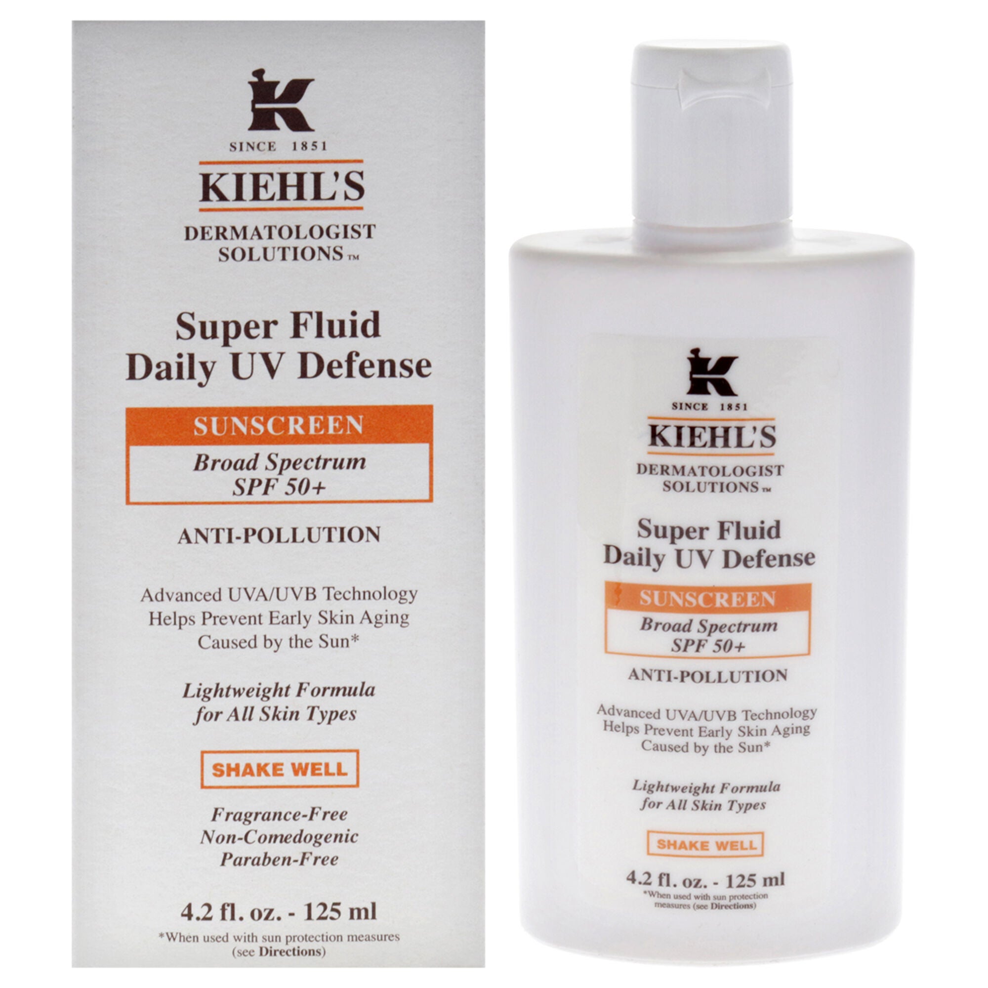 Super Fluid Daily UV Defense SPF 50 Plus by Kiehls for Unisex - 4.2 oz Sunscreen, See Description, hi-res image number 0