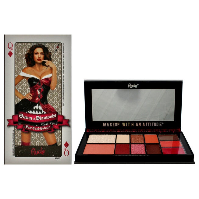 Face Card Palette - Queen of Diamonds by Rude Cosmetics for Women - 0.51 oz Makeup, See Description, hi-res image number 0