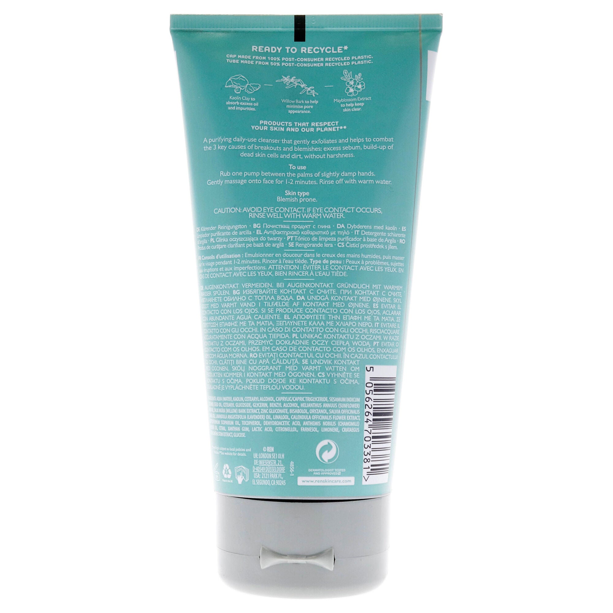 Clearcalm 3 Clarifying Clay Cleanser by REN for Unisex - 5.1 oz Cleanser, , alternate image number 5