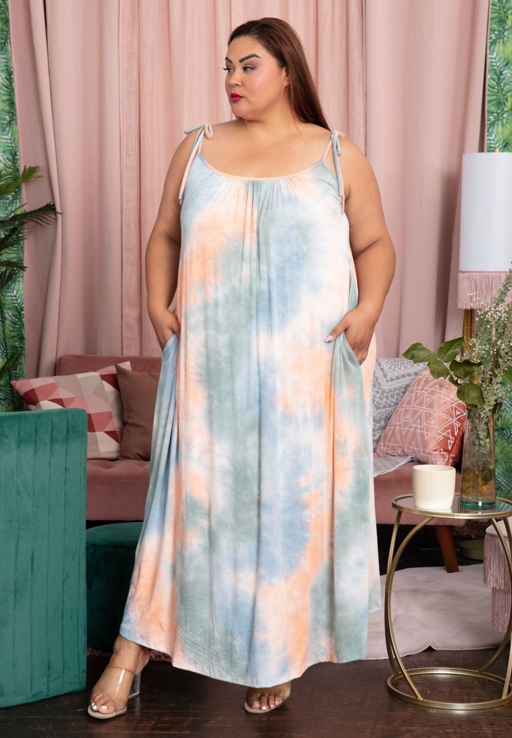 Pretty Cami Maxi Dress, Cotton Candy, hi-res image number 0