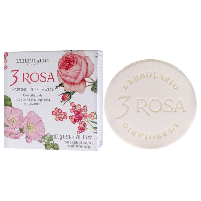 3 Rose Perfumed Bar Soap by LErbolario for Unisex - 3.5 oz Soap, NA, alternate image number null