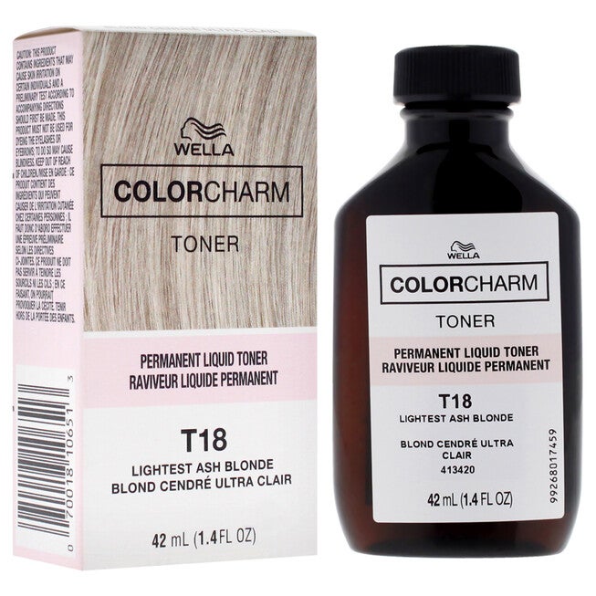 Color Charm Permanent Toner - T18 Lightest Ash Blonde by Wella for Unisex - 1.4 oz Toner, NA, alternate image number null