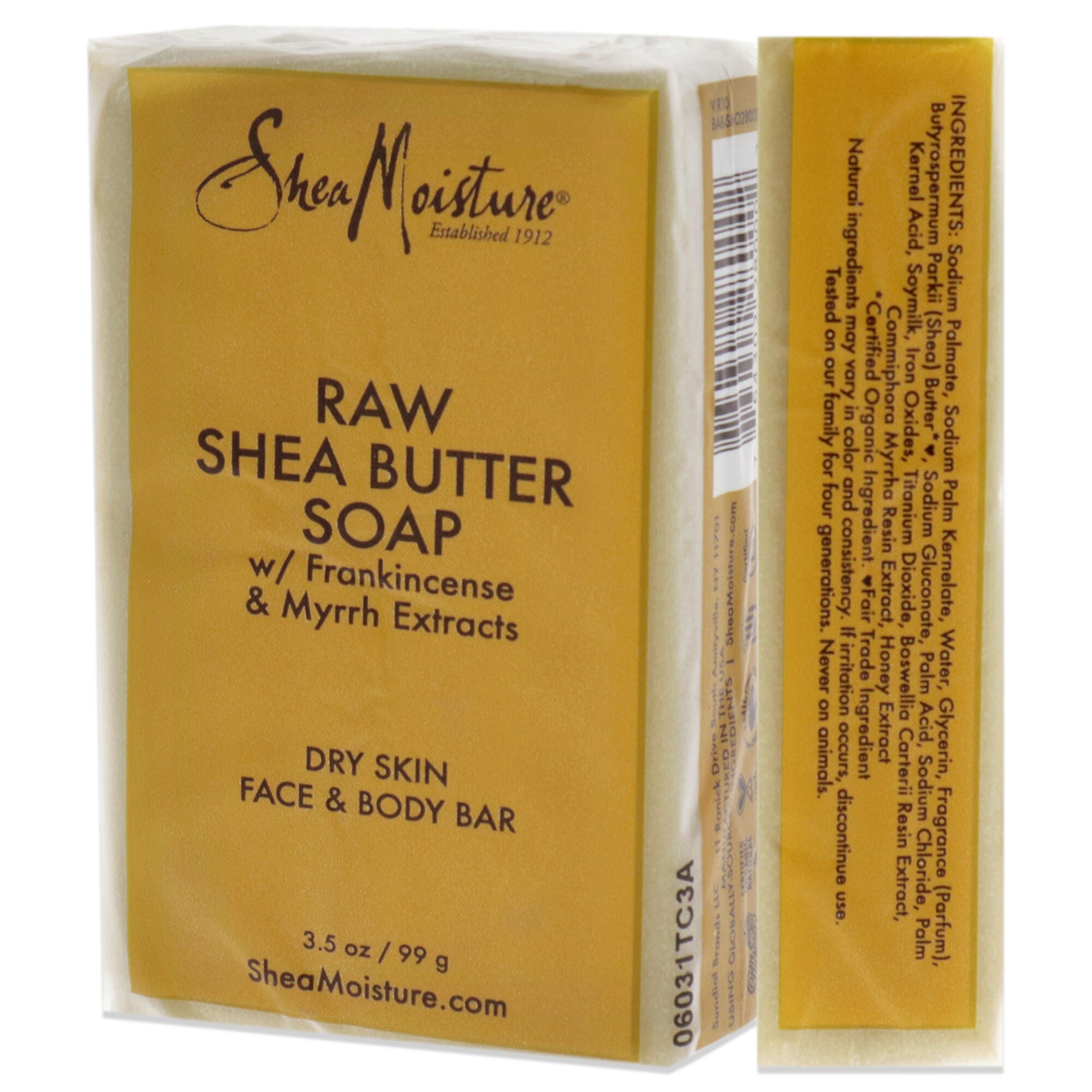 Organic Raw Shea Butter Soap Anti-Aging Face & Body by Shea Moisture for Unisex - 3.5 oz Bar Soap, See Description, alternate image number 1