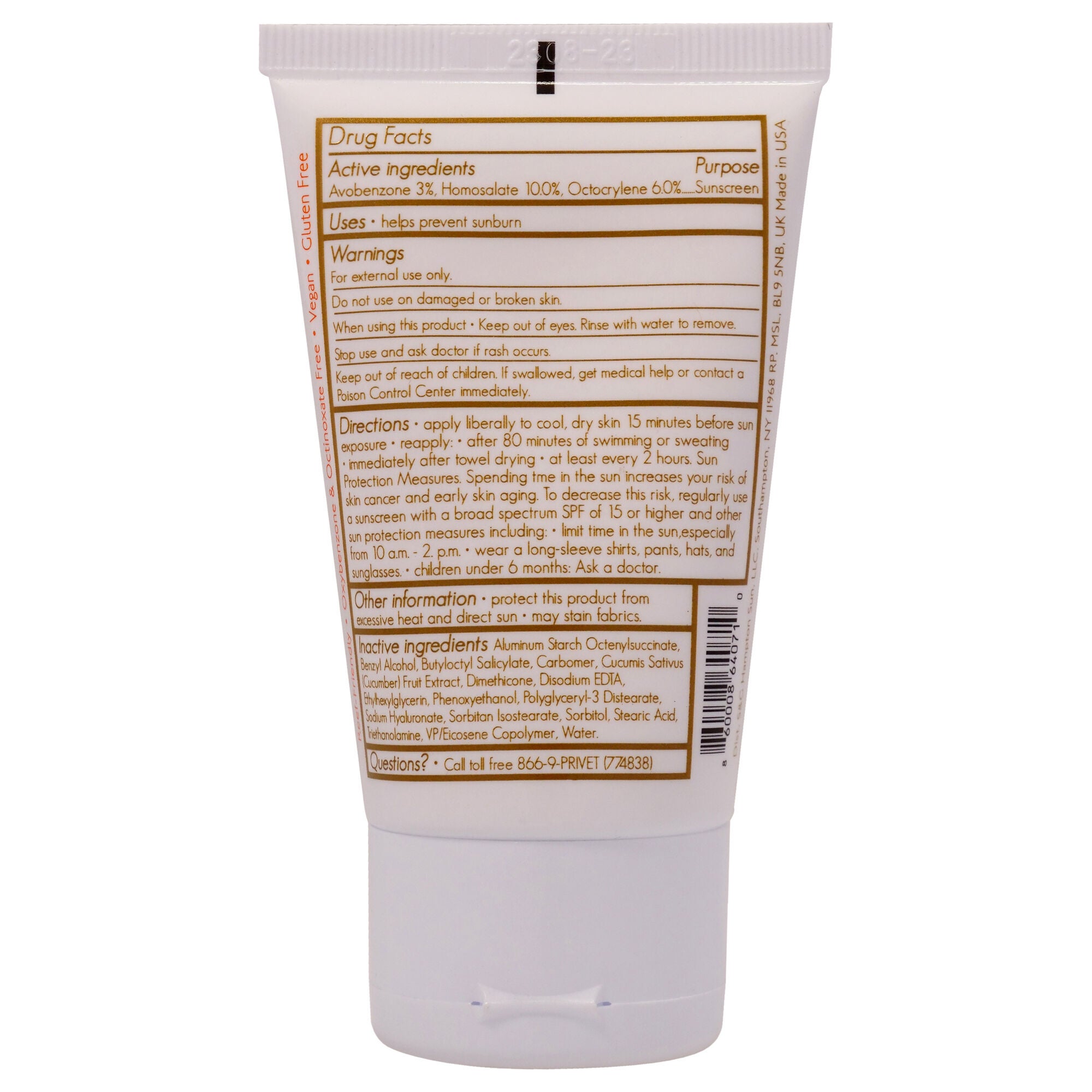 Wrinkle Control Face Cream SPF 45 by Hampton Sun for Unisex - 2 oz Cream, See Description, alternate image number 1