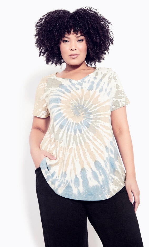 Miya Tie Dye Top - blue, Blue, hi-res image number 0