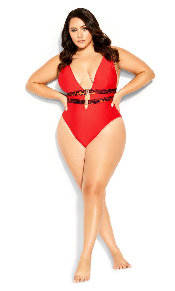 Vibeka Print 1 Piece - tigerlily, Orange, hi-res image number 0