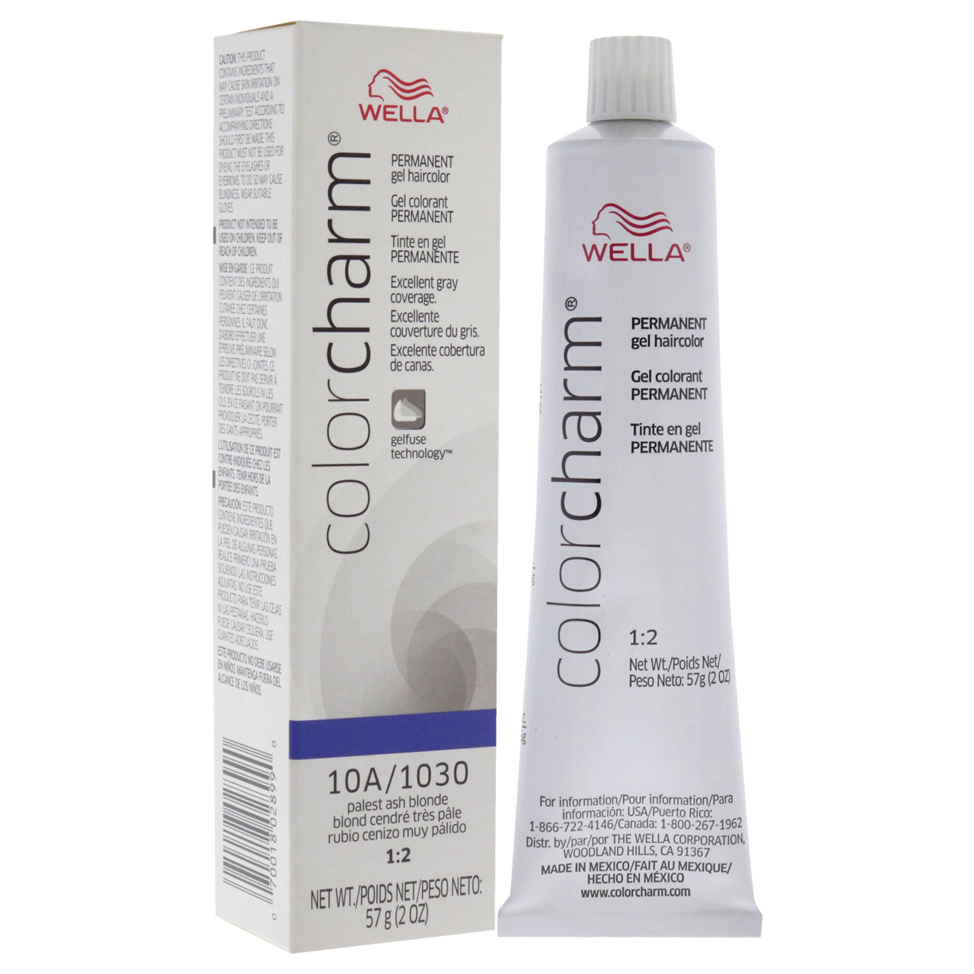 Color Charm Permanent Hair Color Gel - 10A 1030 Palest Ash Blonde by Wella for Unisex - 2 oz Hair Color, See Description, alternate image number 1