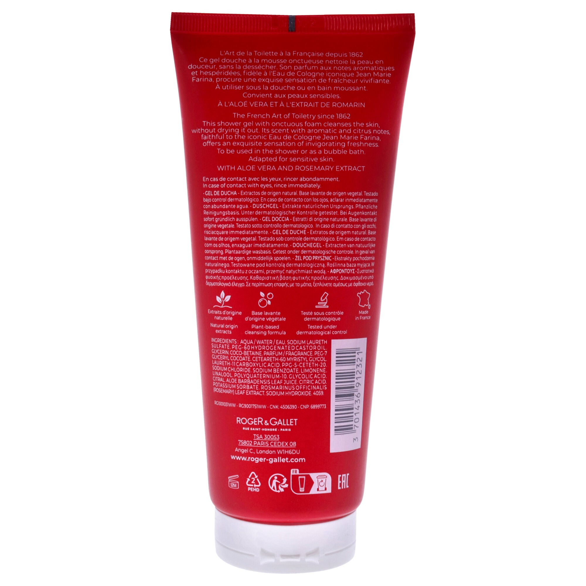 Jean Marie Farina Shower Gel by Roger & Gallet for Unisex - 6.7 oz Shower Gel, , alternate image number 3