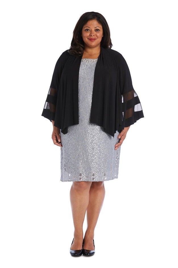 Draped, Open Jacket with Full Sleeves and Sheer Inserts, , alternate image number null