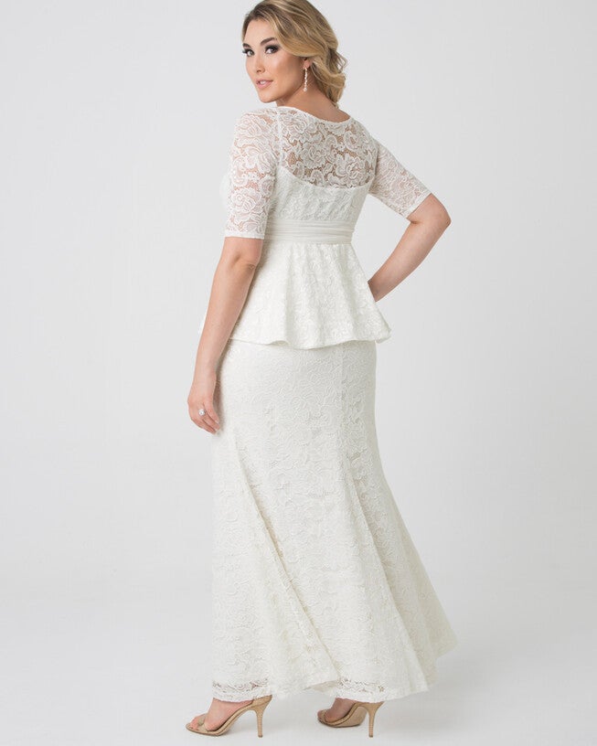 Poised Peplum Wedding Gown, , alternate image number null