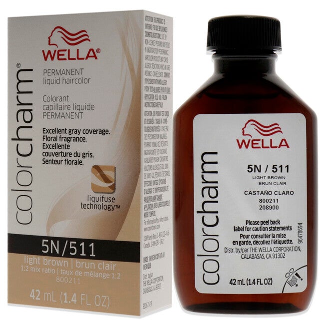 Color Charm Permanent Liquid Hair Color - 511 5N Light Brown by Wella for Unisex - 1.42 oz Hair Color, See Description, alternate image number 3