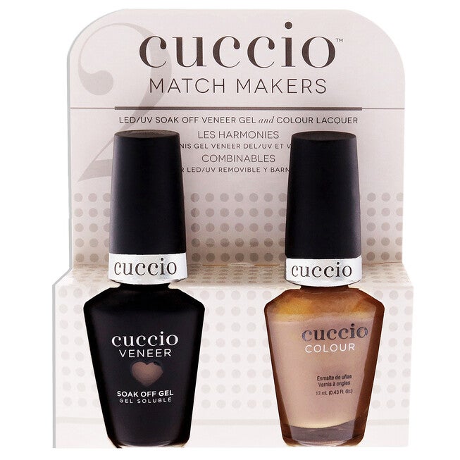 Match Makers Set - See You Latte by Cuccio Colour for Women - 2 Pc 0.44oz Veneer Soak Of Gel Nail Polish, 0.43oz Colour Nail Polish, See Description, hi-res image number 0