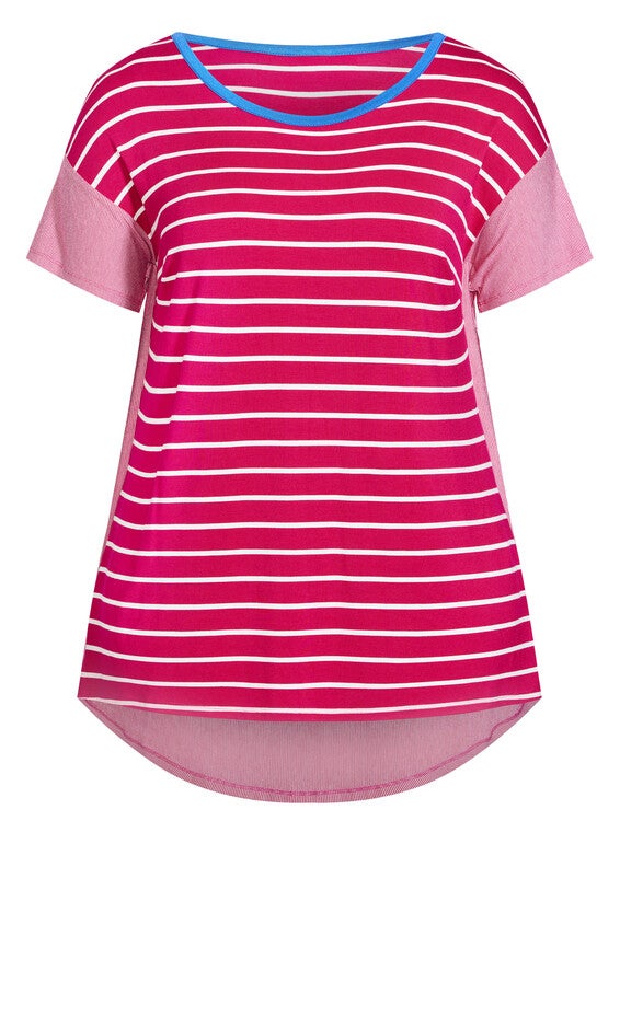 Jaycee Stripe Top - watermelon, Pink, hi-res image number 0