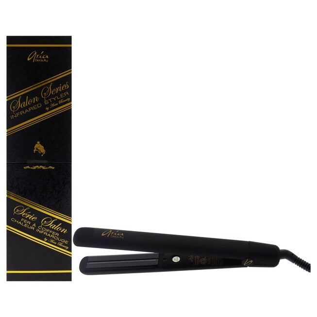Infused Ceramic Plates Hair Straightener - Black by Aria Beauty for Women - 1 Pc Flat Iron, NA, hi-res image number null