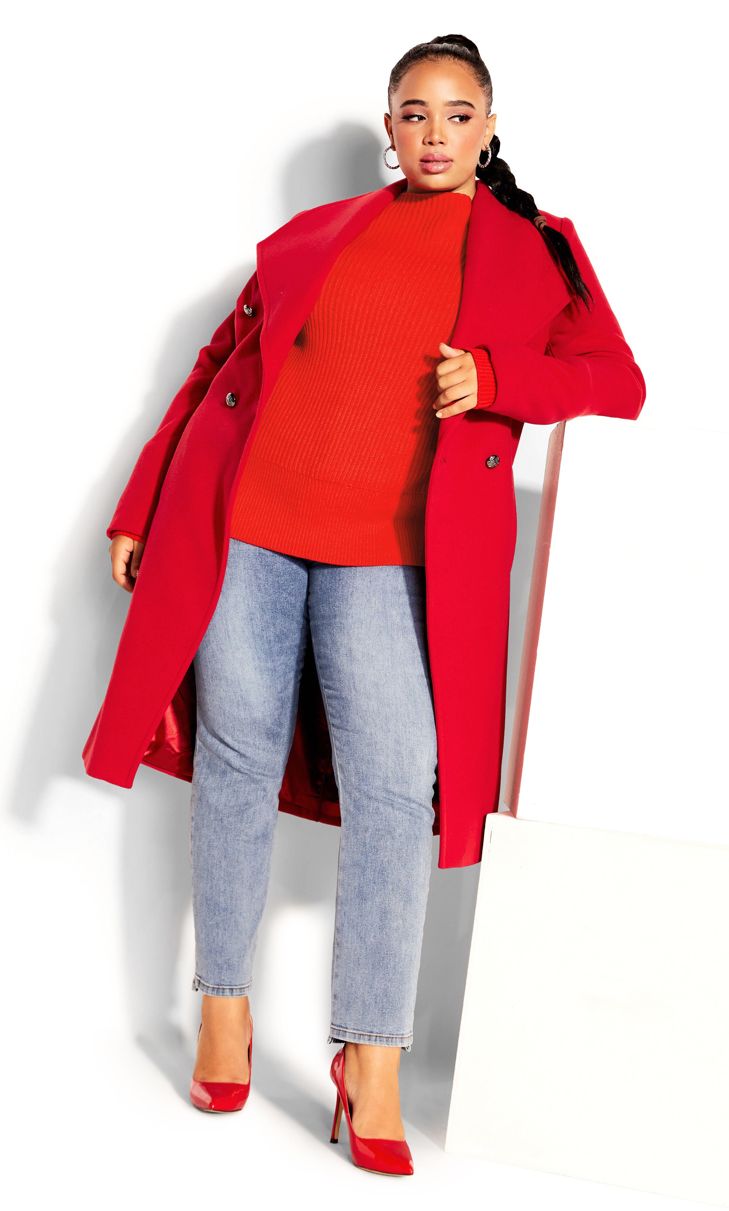 Angel Sleeve Jumper - tigerlily, Orange, hi-res image number 0