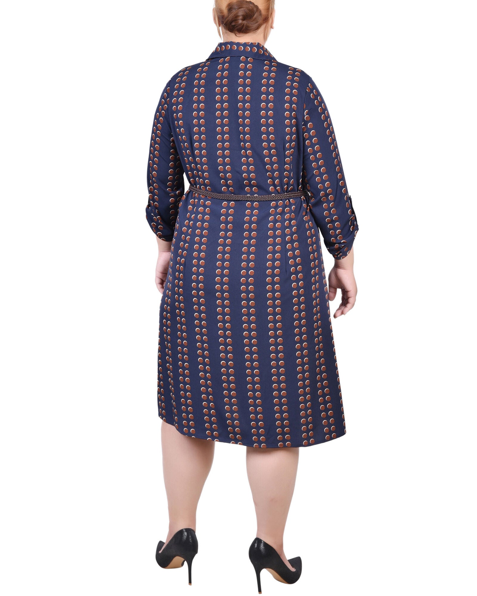 3/4 Roll Tab Sleeve Shirtdress, , alternate image number 3