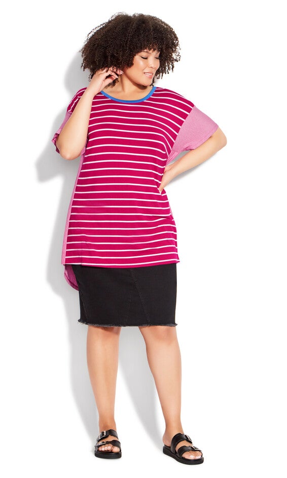 Jaycee Stripe Top - watermelon, , alternate image number 3