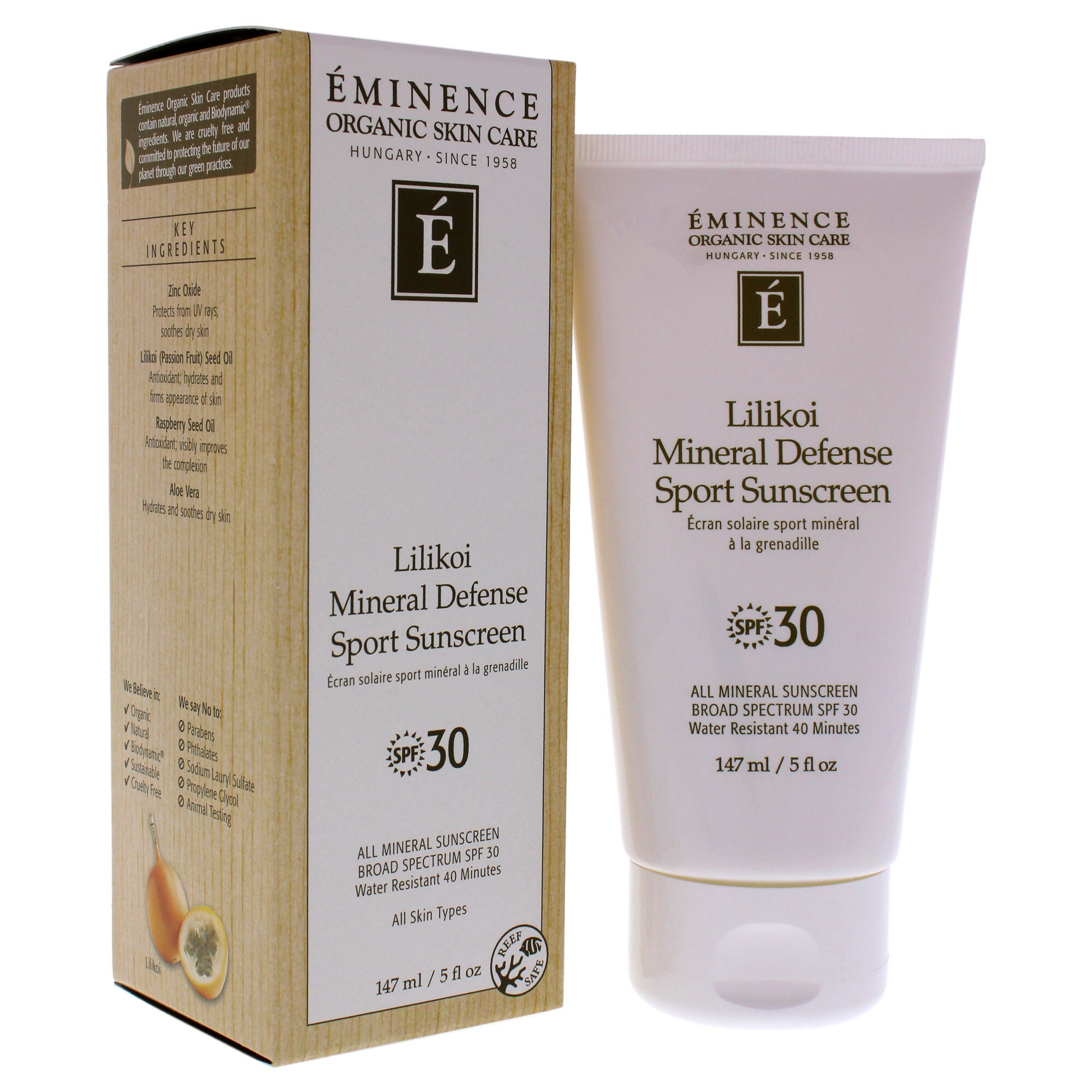 Lilikoi Mineral Defense Sport SPF 30 by Eminence for Unisex - 5 oz Sunscreen, See Description, alternate image number 2