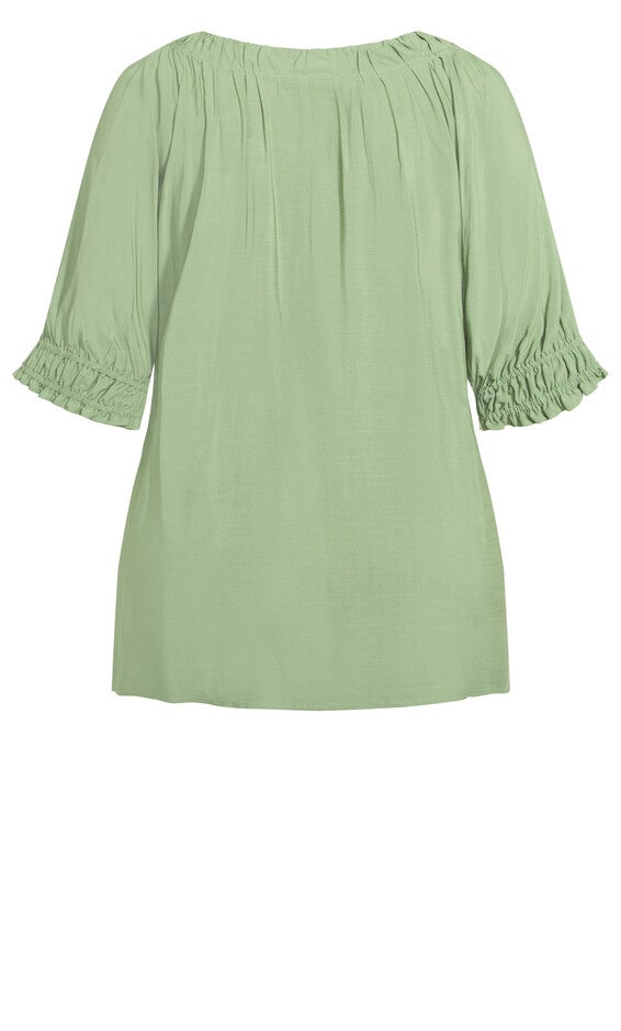 Bianca Pleat Neck Top - olive, , alternate image number 6
