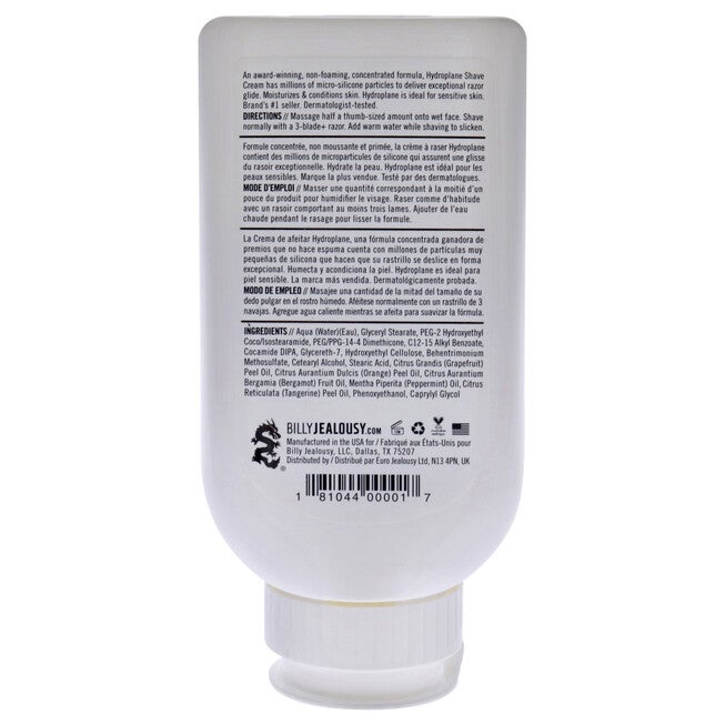 Hydroplane Super-Slick Shave Cream by Billy Jealousy for Men - 8 oz Shave Cream, See Description, alternate image number 2