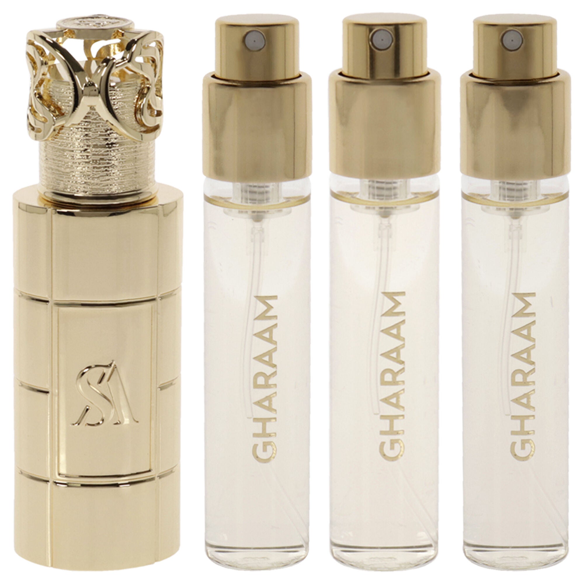 Gharaam by Swiss Arabian for Unisex - 4 Pc Mini Gift Set 3 x 10ml Perfume Spray, 1 Metal Case, , alternate image number 5