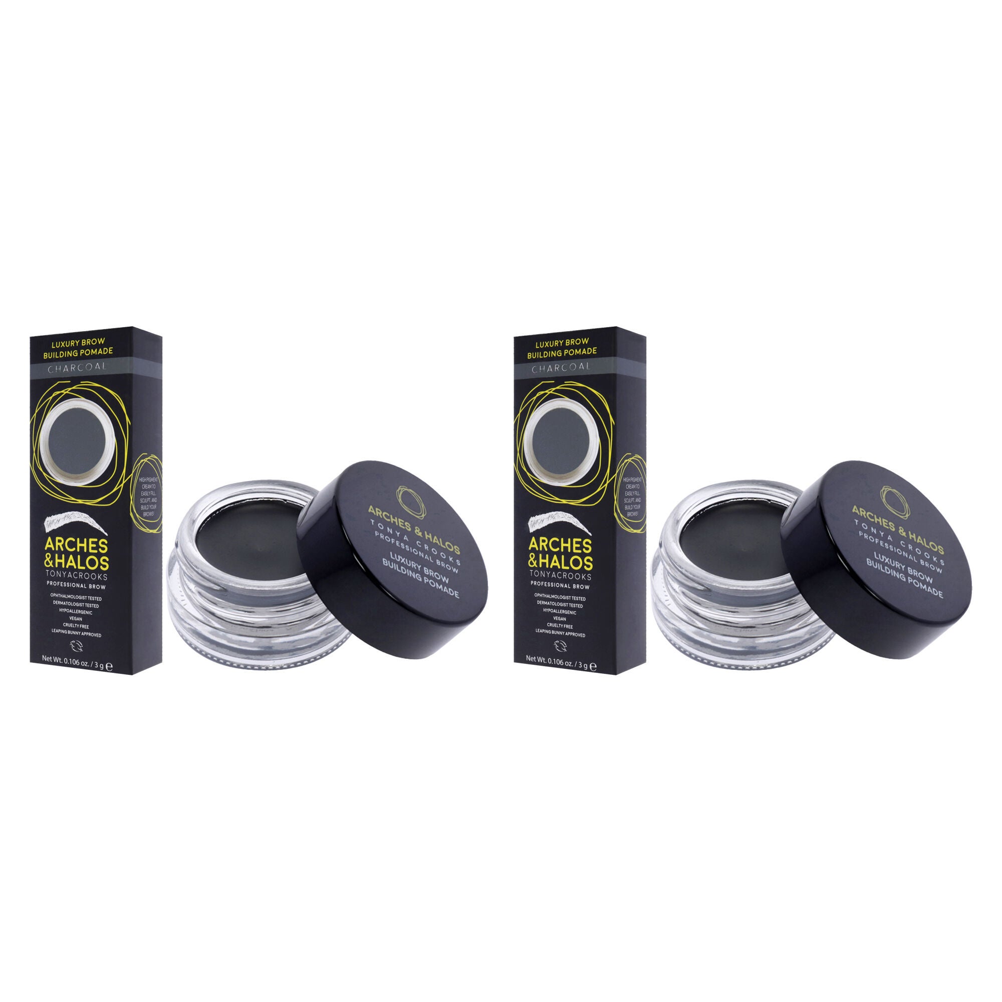 Luxury Brow Building Pomade - Charcoal by Arches and Halos for Women - 0.106 oz Pomade - Pack of 2, See Description, alternate image number 3