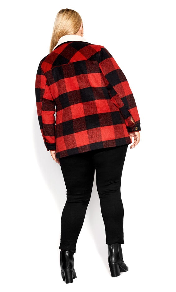 Faux Wool Plaid Jacket - black, , alternate image number 3