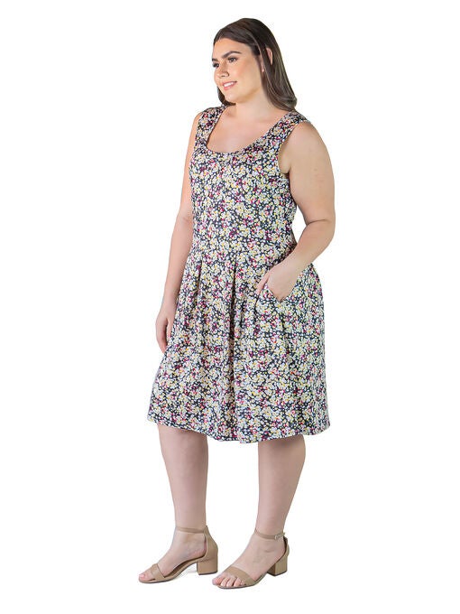 Sleeveless Pocket Snap Dress main image 1