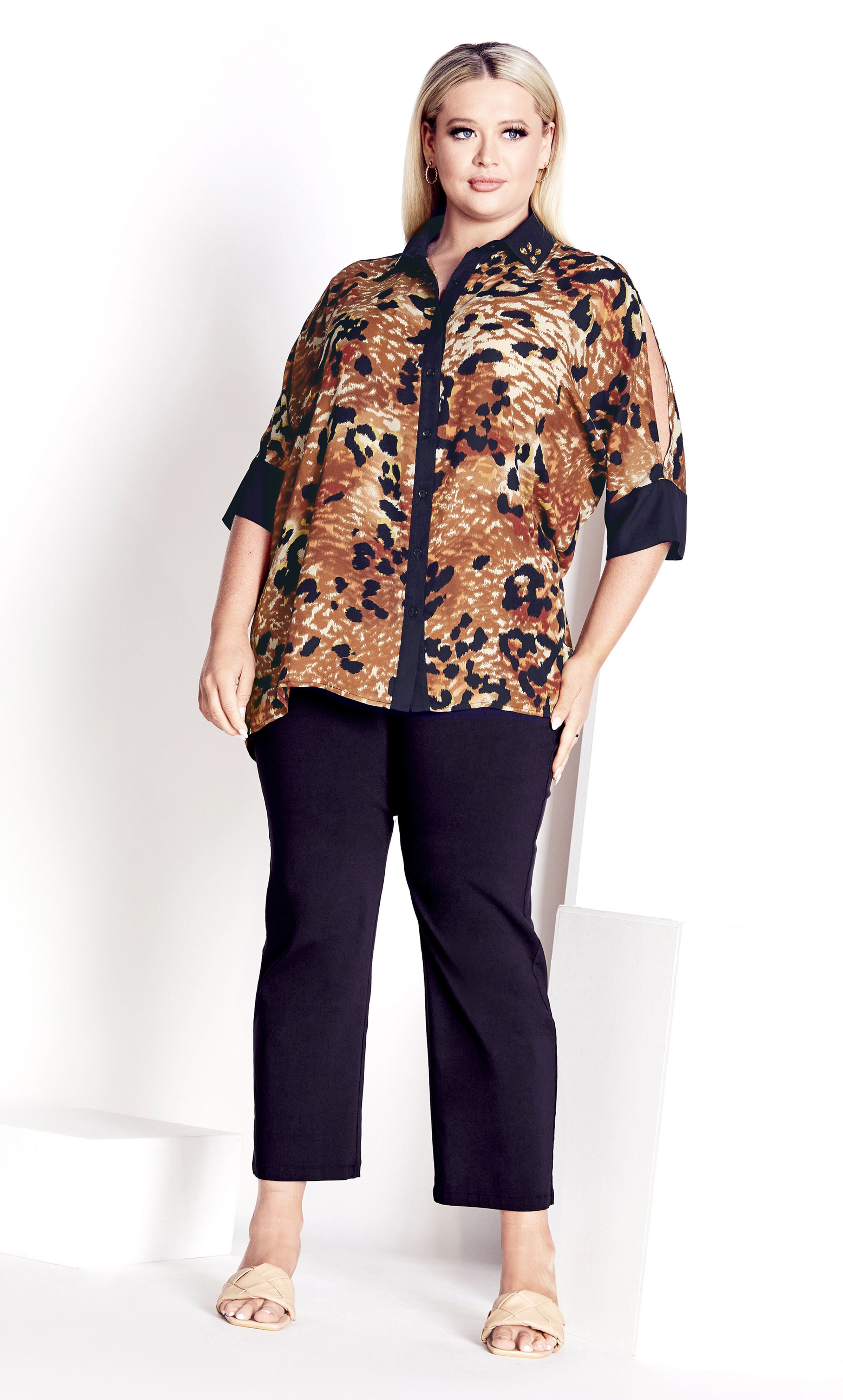 Presley Print Shirt - animal print, , alternate image number 2