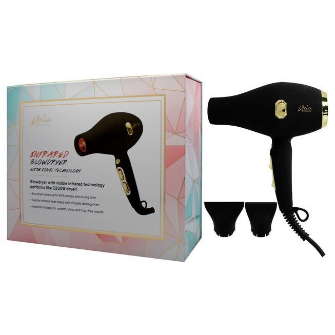 Infrared Blowdryer With Ionic Technology - Black by Aria Beauty for Women - 1 Pc Hair Dryer, See Description, alternate image number null