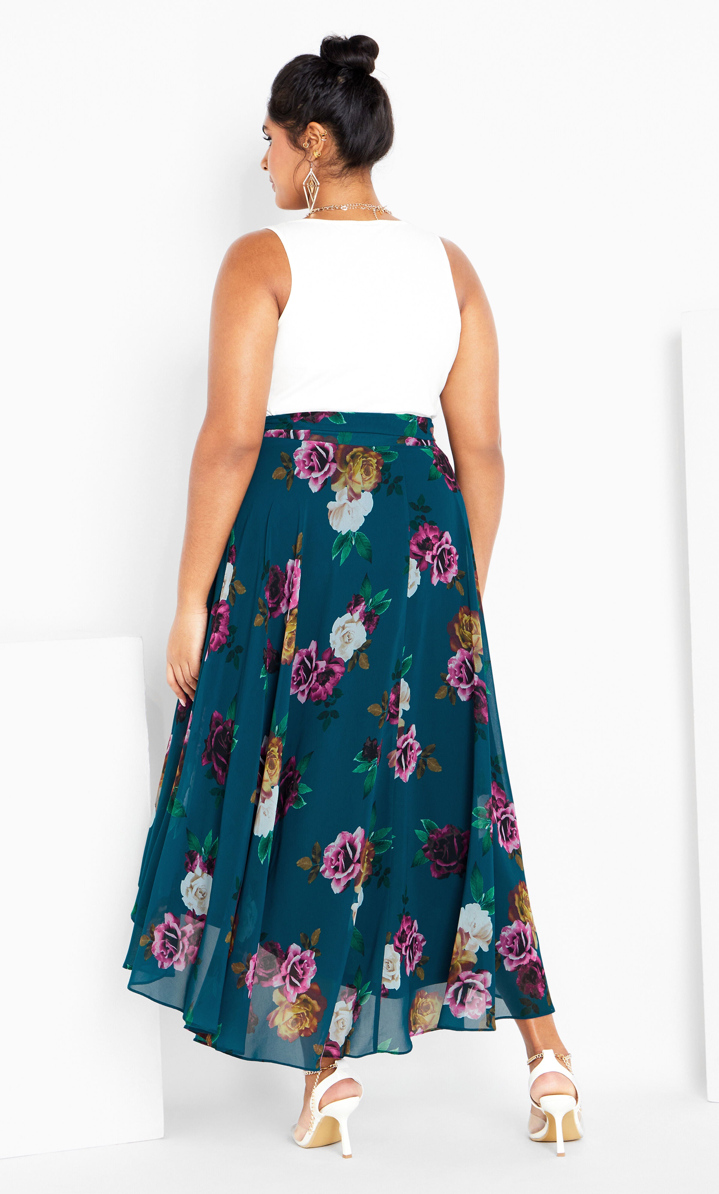 Michaela Print Skirt - teal, , alternate image number 3