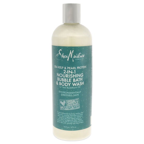 Sea Kelp and Pearl Protein 2-In-1 Nourishing Bubble Bath and Body Wash by Shea Moisture for Unisex - 16 oz Body Wash, NA, hi-res image number null