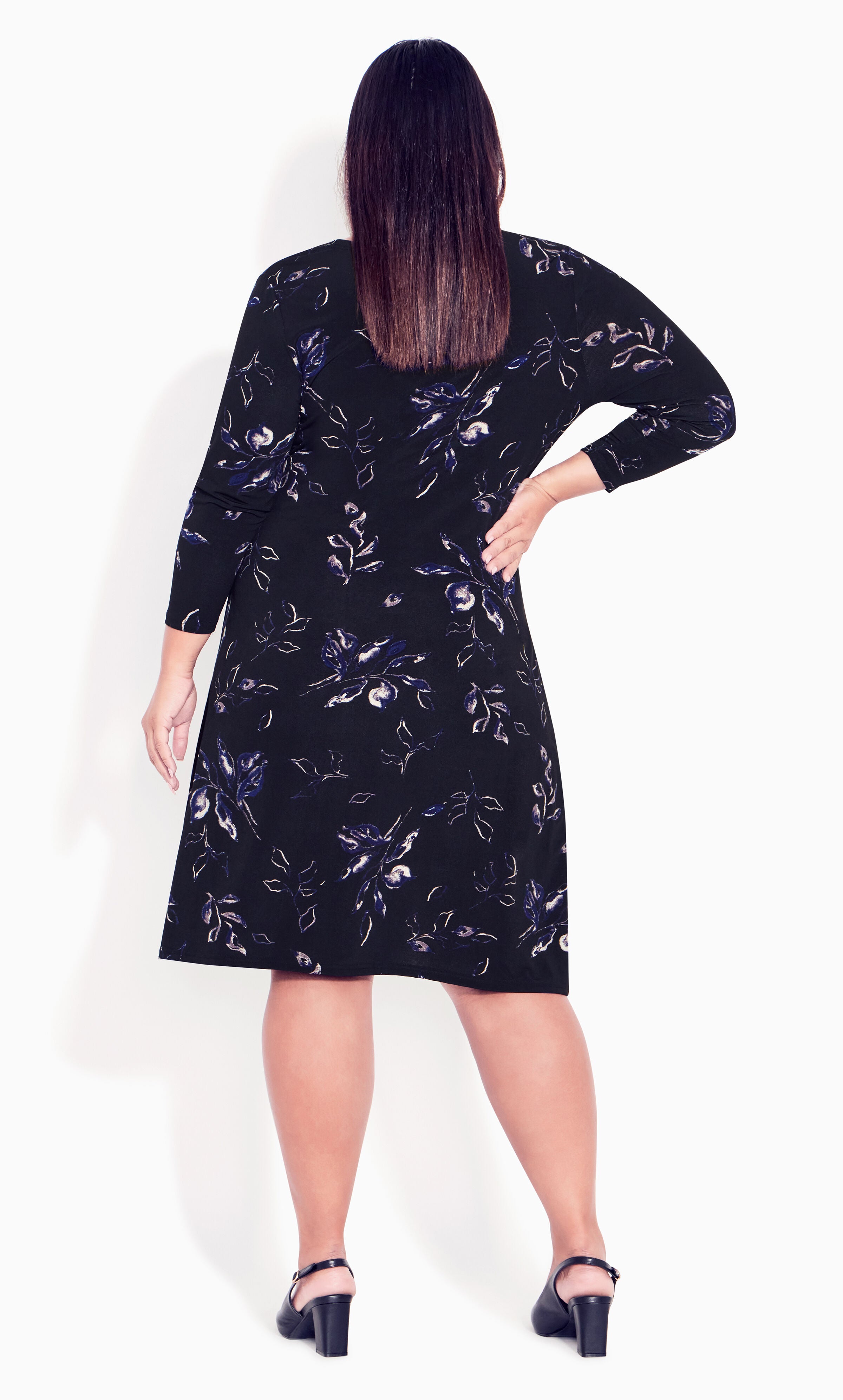 Darna Wrap Dress - black floral, , alternate image number 1