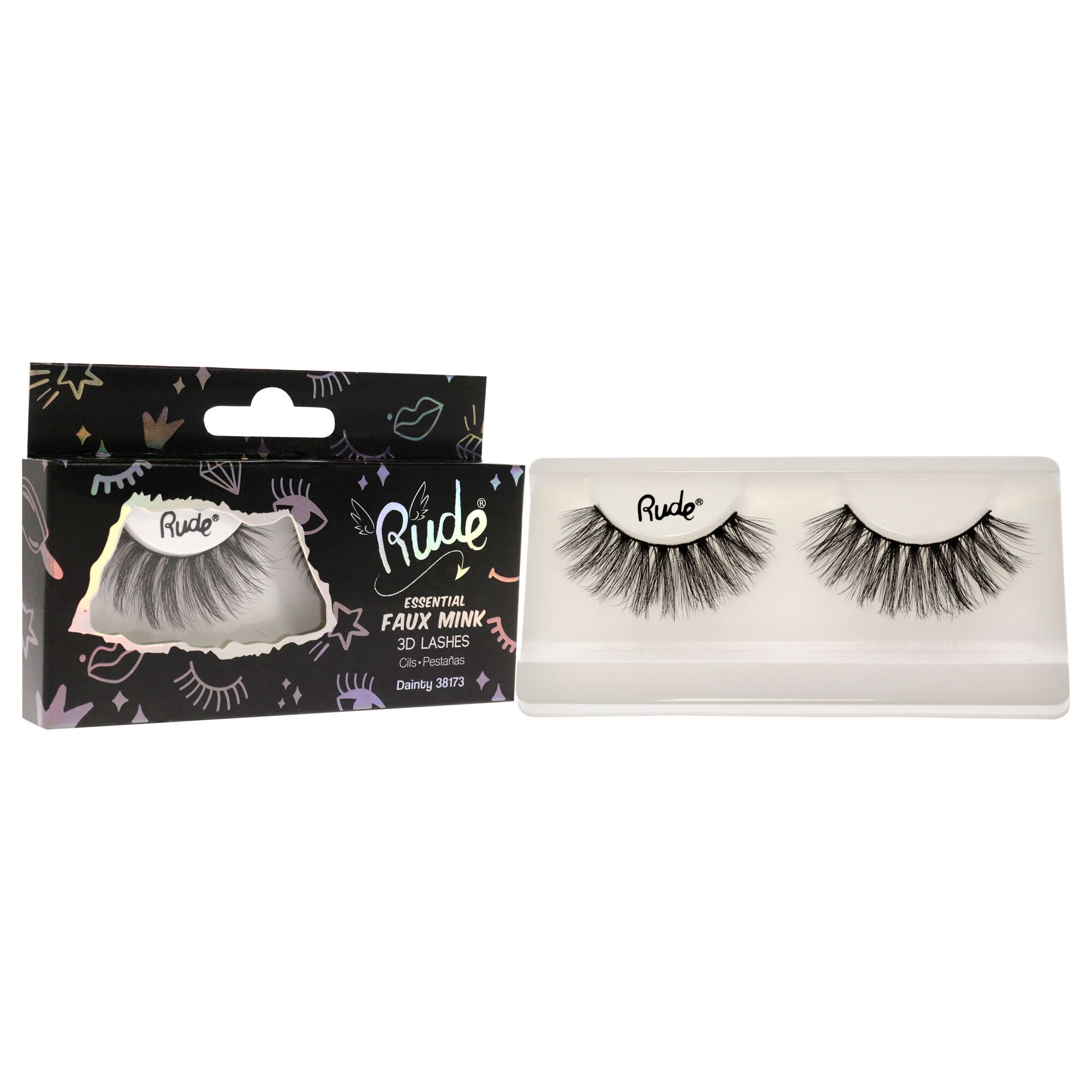 Essential Faux Mink 3D Lashes - Dainty by Rude Cosmetics for Women - 1 Pc Pair, , alternate image number 6