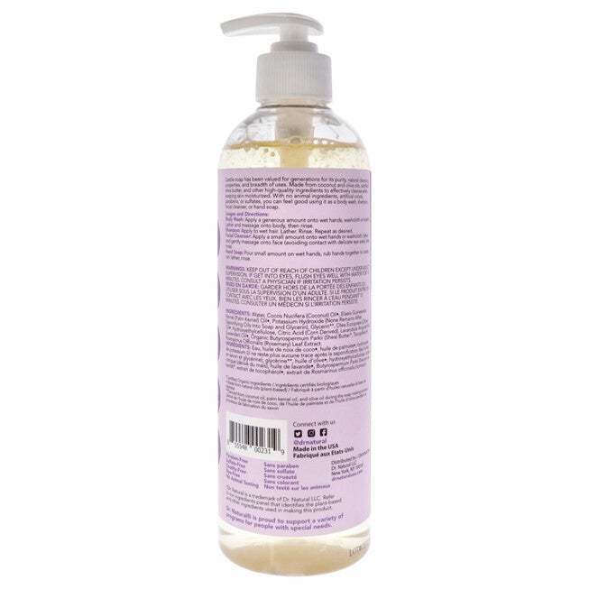 Castile Liquid Soap - Lavender by Dr. Natural for Unisex - 16 oz Soap, See Description, alternate image number 2