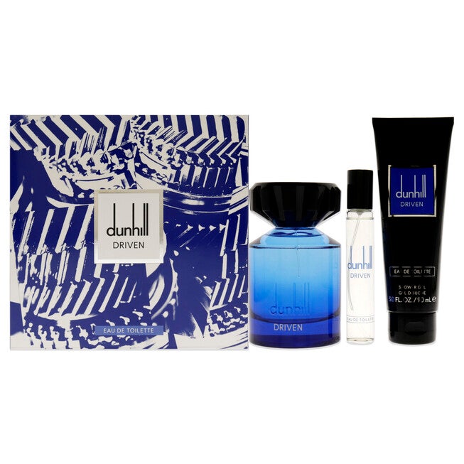 Driven Blue by Alfred Dunhill for Men - 3 Pc Gift Set 3.4oz EDT Spray, 3oz Shower Gel, 0.15ml Travel Spray, See Description, hi-res image number 0