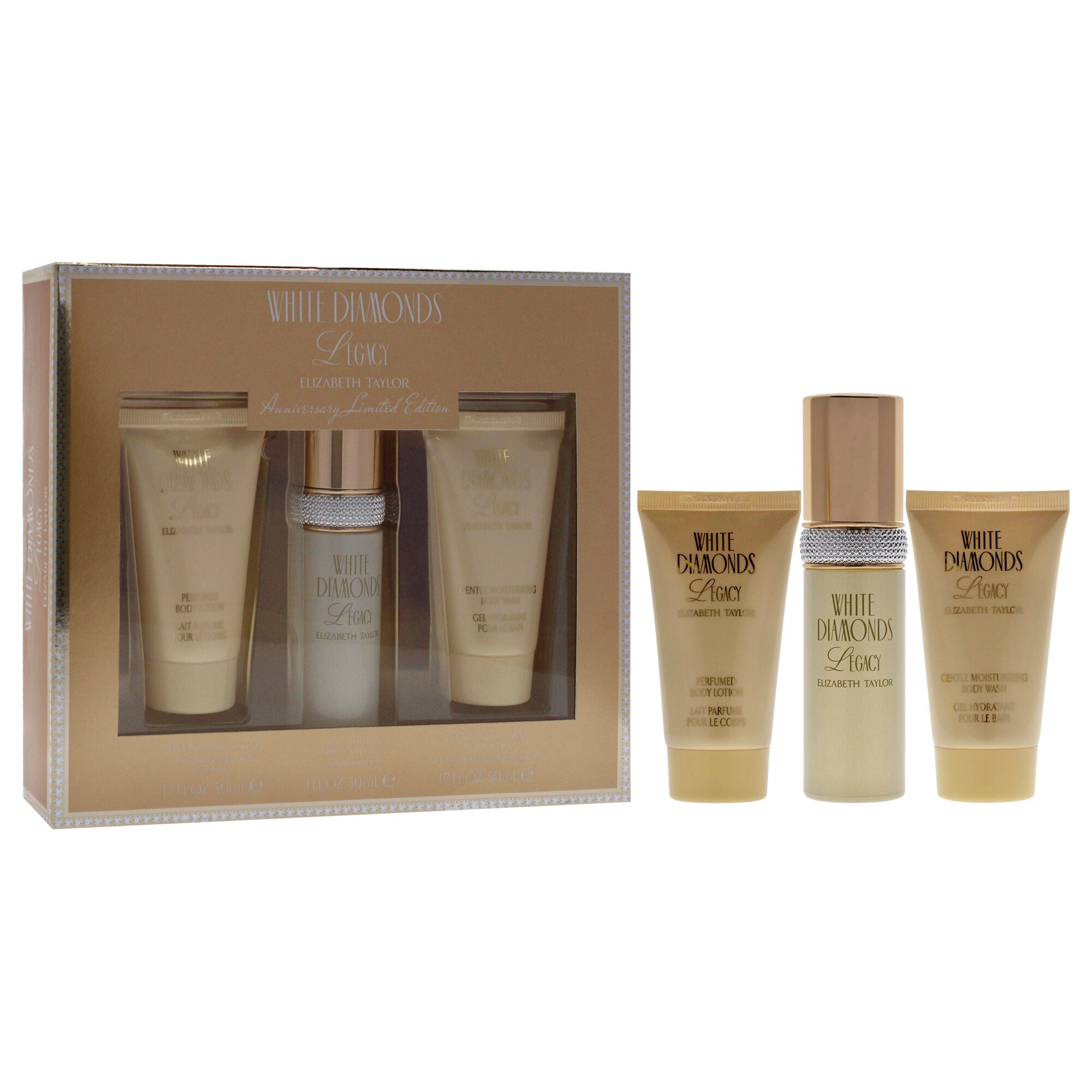 White Diamonds Legacy by Elizabeth Taylor for Women - 3 Pc Gift Set 1oz EDT Spray, 1.7oz Body Wash, 1.7oz Body Lotion, See Description, alternate image number 2