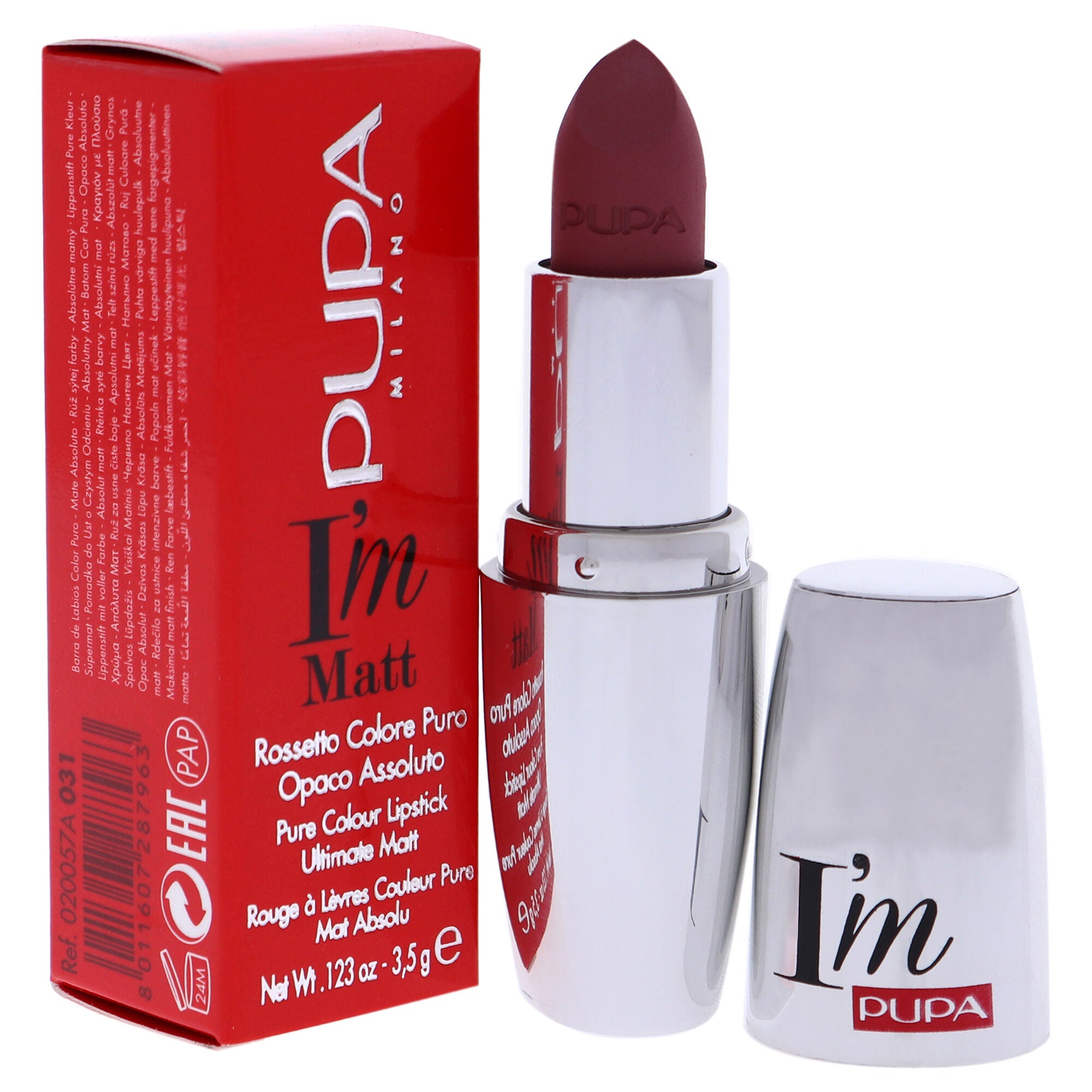 I Am Matte Pure Colour Lipstick - 031 Magenta Rose by Pupa Milano for Women - 0.123 oz Lipstick, See Description, alternate image number 1