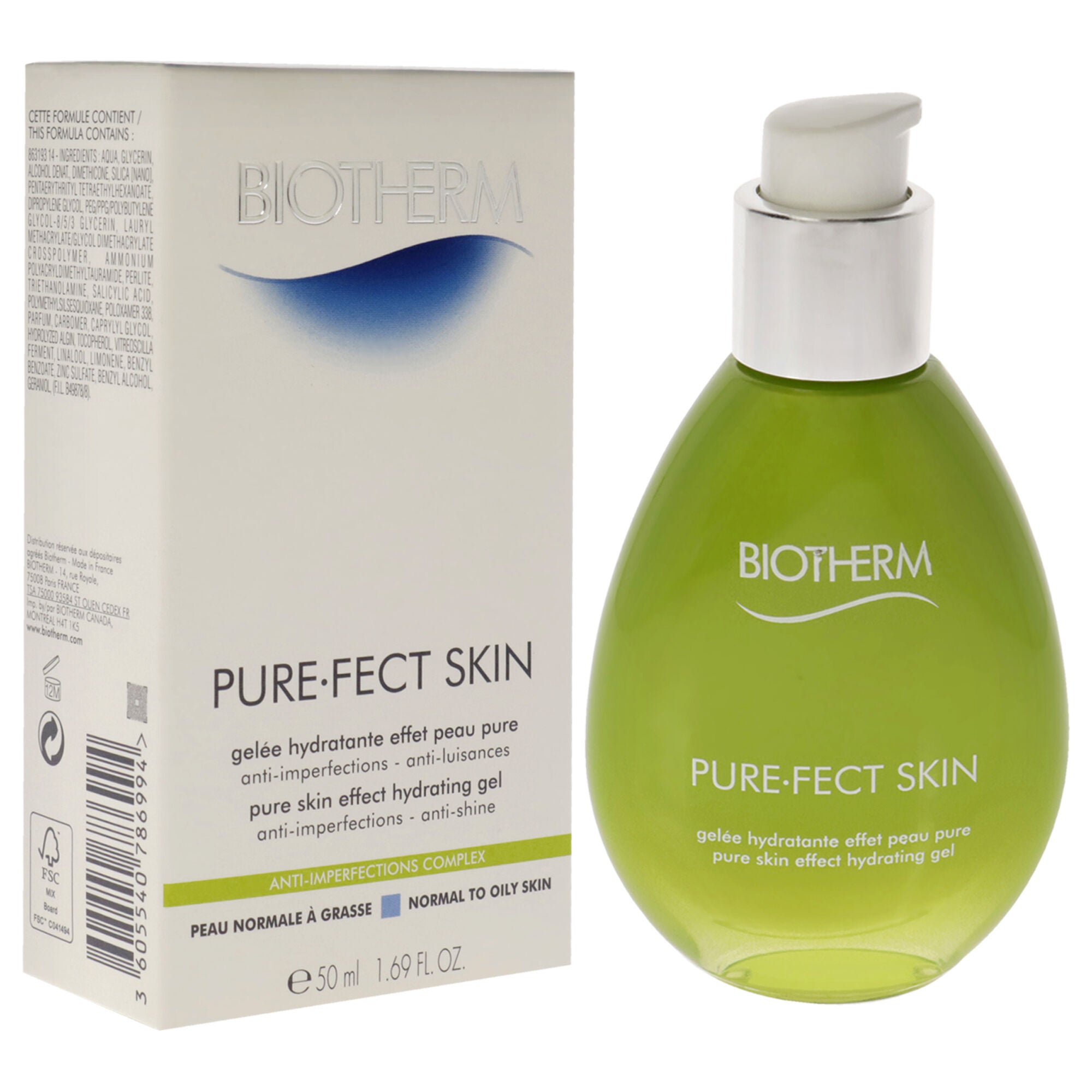 Pure-Fect Skin Pure Skin Effect Hydrating Gel - Normal to Oily Skin by Biotherm for Unisex - 1.69 oz Gel, See Description, alternate image number 2