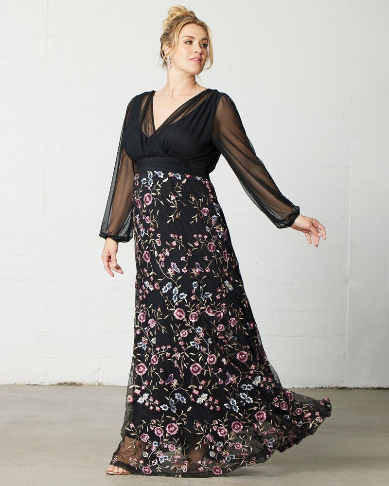 Isabella Embroidered Mesh Gown, Enchanted Garden, alternate image number 1