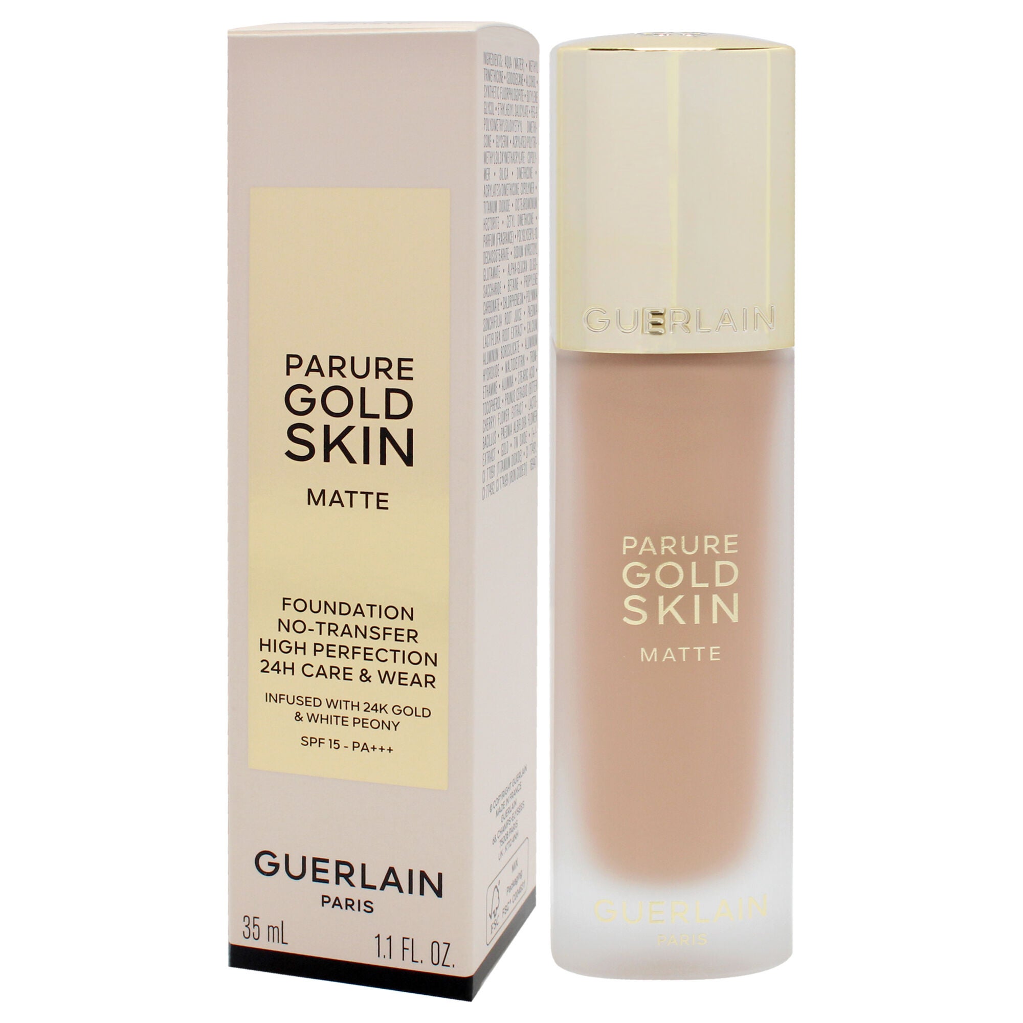 Parure Gold Skin Matte 24H Wear No-Transfer Foundation SPF 15 - 3W Warm by Guerlain for Women - 1.1 oz Foundation, See Description, alternate image number 3
