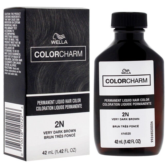 Color Charm Permanent Liquid Hair Color - 2N Very Dark Brown by Wella for Unisex - 1.42 oz Hair Color, NA, alternate image number null