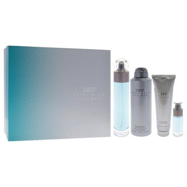 360 by Perry Ellis for Men - 4 Pc Gift Set 3.4oz EDT Spray, 6oz Deodorizing Body Spray, 3.0oz Shower Gel, 0.25oz EDT Spray, See Description, alternate image number 2