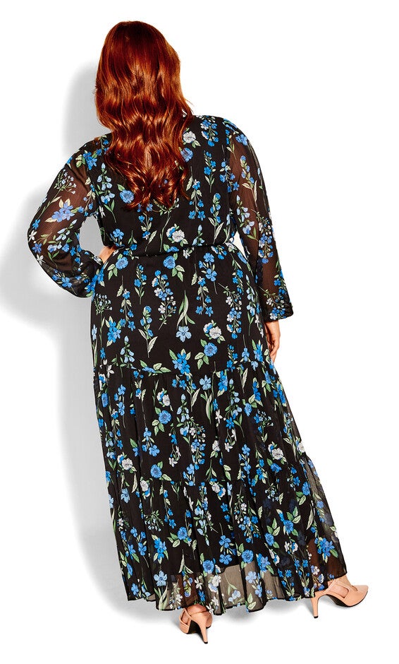 Blue Blossom Maxi Dress - black, , alternate image number 2