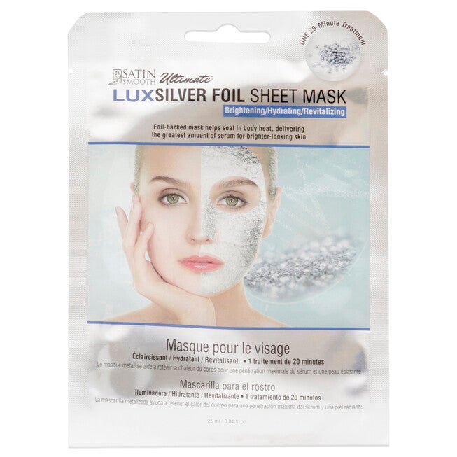 Ultimate LuxSilver Foil Sheet Mask by Satin Smooth for Women - 1 Pc Mask, , alternate image number 3